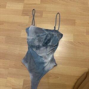 Forever 21 Blue Tie-Dye Bodysuit